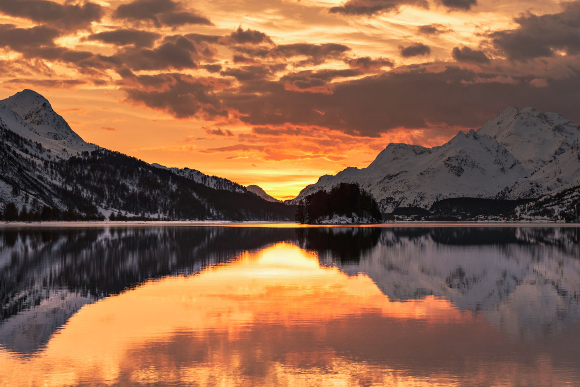 Landschaft winter hotel randolina sils engadin 05